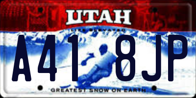 UT license plate A418JP