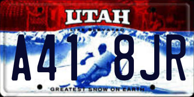 UT license plate A418JR