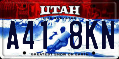 UT license plate A418KN