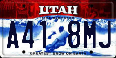 UT license plate A418MJ