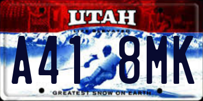 UT license plate A418MK