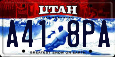 UT license plate A418PA