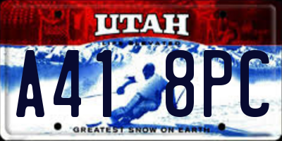 UT license plate A418PC