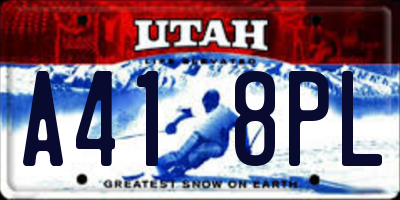 UT license plate A418PL