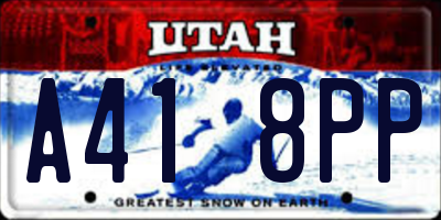 UT license plate A418PP