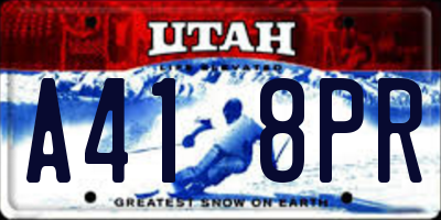 UT license plate A418PR