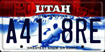 UT license plate A418RE