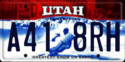 UT license plate A418RH