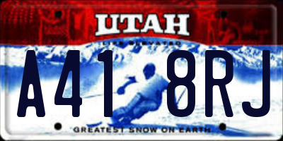 UT license plate A418RJ