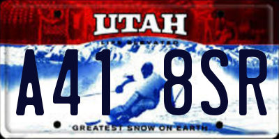 UT license plate A418SR