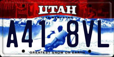 UT license plate A418VL