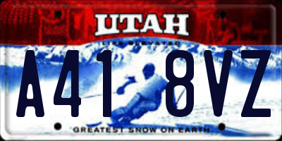 UT license plate A418VZ