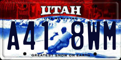 UT license plate A418WM