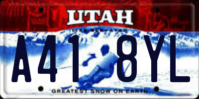 UT license plate A418YL