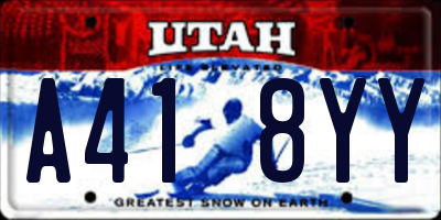 UT license plate A418YY