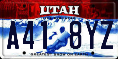 UT license plate A418YZ