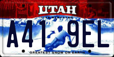 UT license plate A419EL