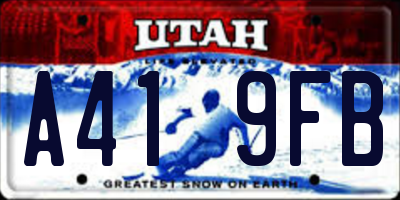 UT license plate A419FB