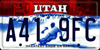 UT license plate A419FC