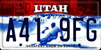 UT license plate A419FG