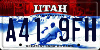 UT license plate A419FH