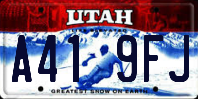 UT license plate A419FJ