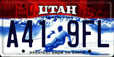 UT license plate A419FL