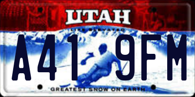 UT license plate A419FM