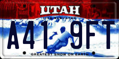 UT license plate A419FT