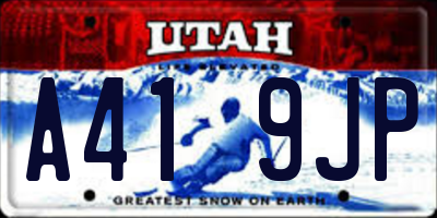 UT license plate A419JP