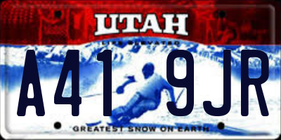 UT license plate A419JR
