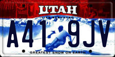 UT license plate A419JV