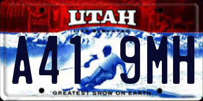 UT license plate A419MH