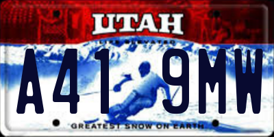 UT license plate A419MW