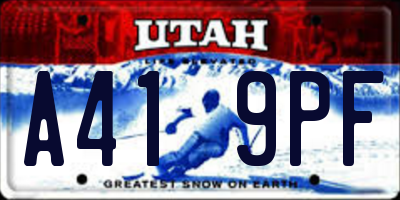 UT license plate A419PF