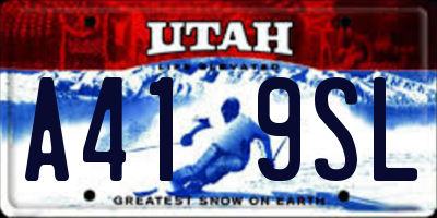 UT license plate A419SL