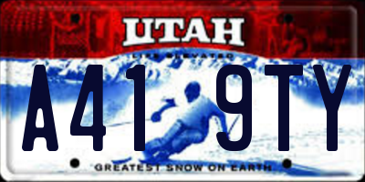 UT license plate A419TY