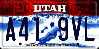 UT license plate A419VL