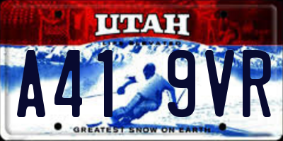 UT license plate A419VR