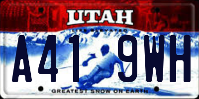 UT license plate A419WH