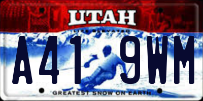 UT license plate A419WM