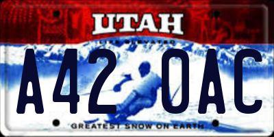 UT license plate A420AC