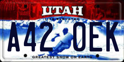 UT license plate A420EK
