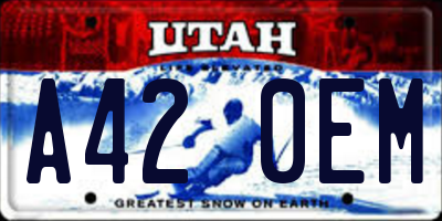 UT license plate A420EM
