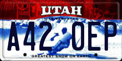 UT license plate A420EP