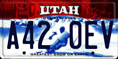 UT license plate A420EV