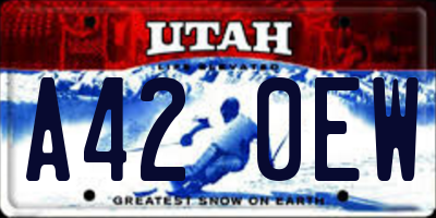 UT license plate A420EW