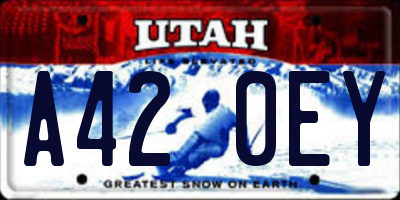 UT license plate A420EY