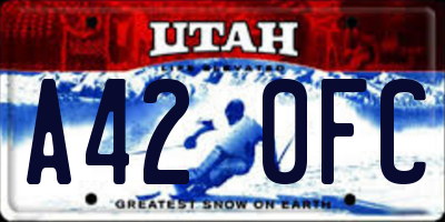 UT license plate A420FC