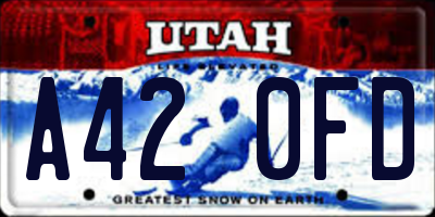 UT license plate A420FD